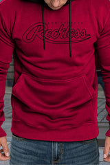 Fiery Red Los Angeles Reckless Print Color Block Men's Hoodie Men's Tops JT's Designer Fashion
