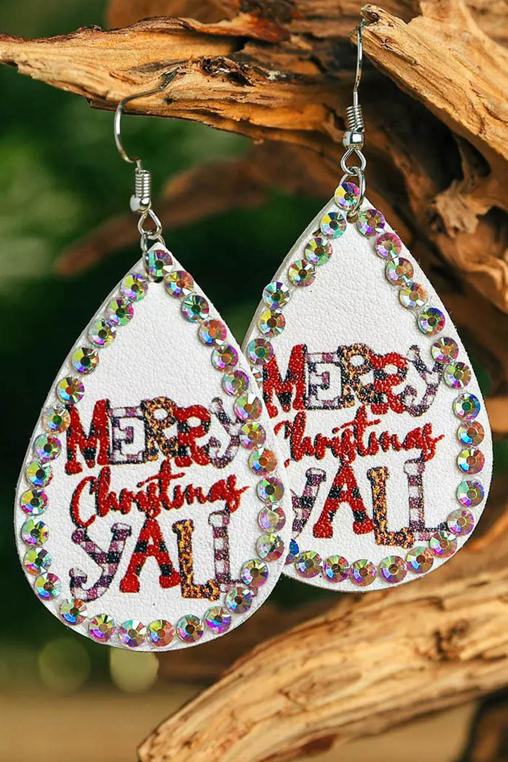 Merry Christmas Yall Water Drop Earrings Jewelry JT's Designer Fashion