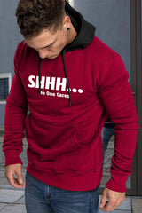 Fiery Red Men's Letter Print Color Block Slim-fit Pullover Hoodie Men's Tops JT's Designer Fashion