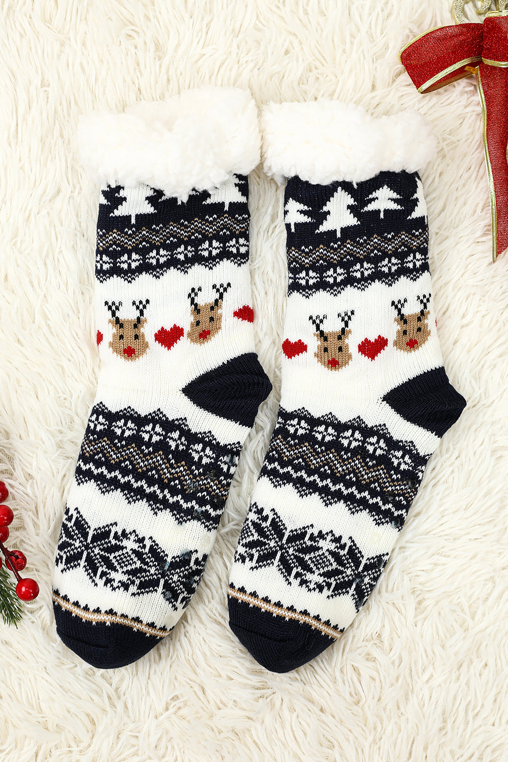 Black Christmas Flake Thermal Socks Socks JT's Designer Fashion