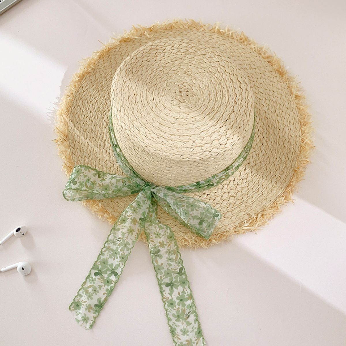 Raffia Straw Braided Sun Hat Gum Leaf One Size Hats & Caps JT's Designer Fashion