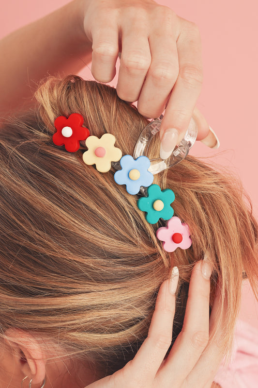 Multicolour Flowers Cute Hair Claw Clip Headwear JT's Designer Fashion