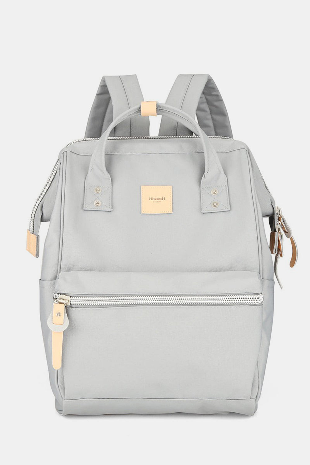 Himawari Water Resistant Canvas Backpack Bag with Side Pockets Light Gray One Size Backpacks JT's Designer Fashion