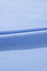 Sky Blue Textured V Neck Flutter Sleeve Ruffled Maxi Dress Maxi Dresses JT's Designer Fashion
