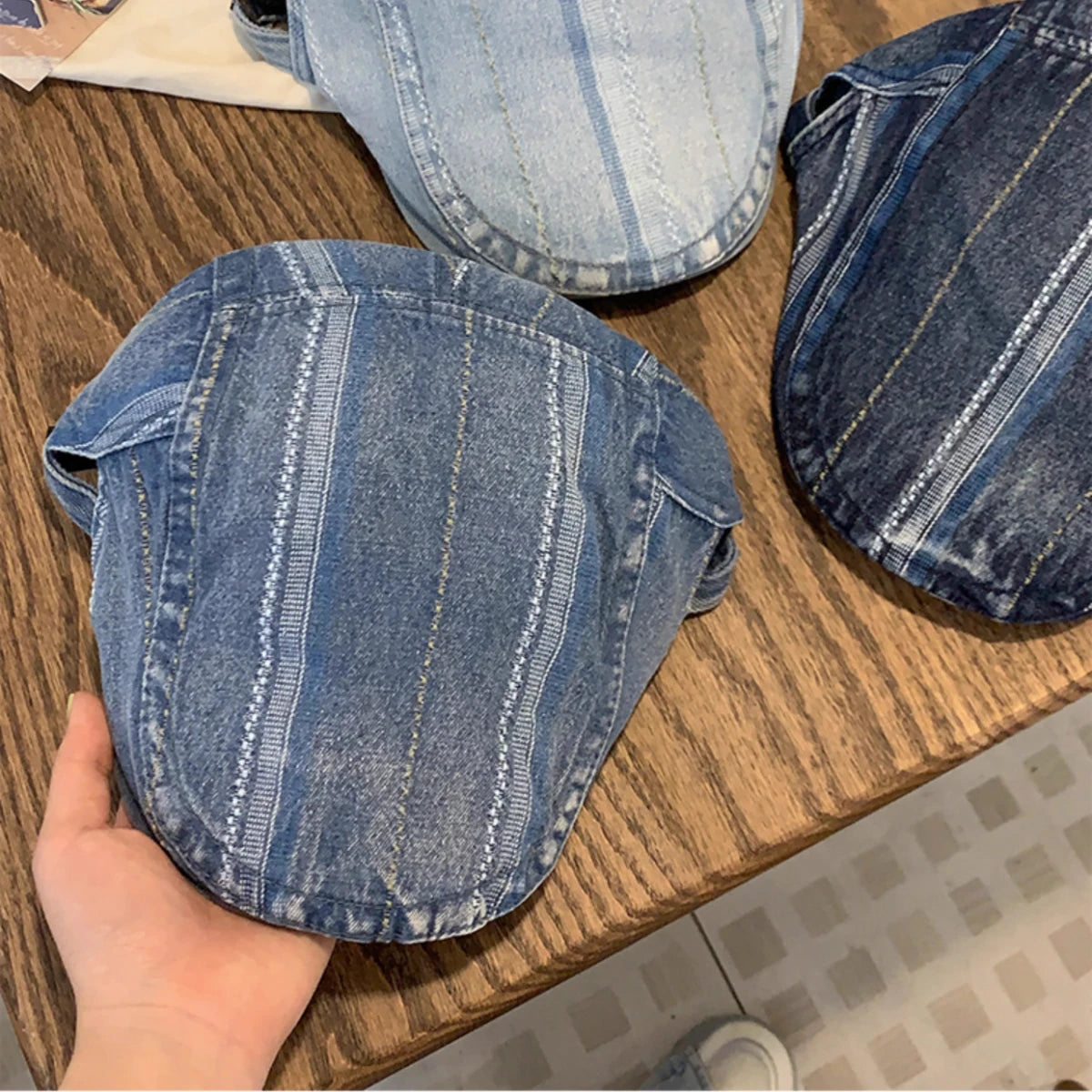 Washed Breathable Denim Hat Hats & Caps JT's Designer Fashion