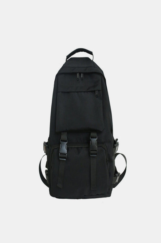 Oxford Cloth Adjustable Straps Backpack Bag Black One Size Backpacks JT's Designer Fashion