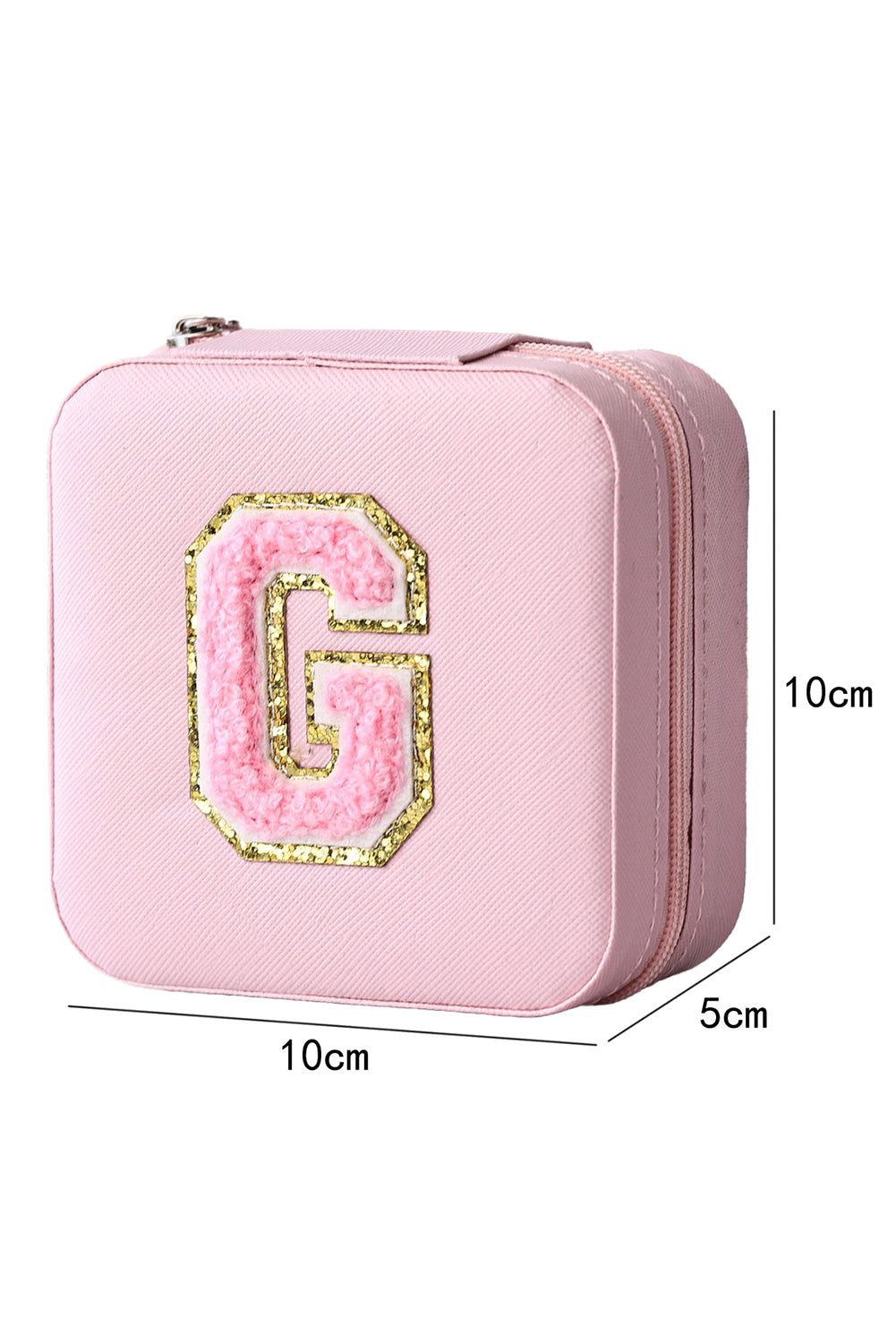 Pink G Chenille Letter Jewelry Organizer Box Other Accessories JT's Designer Fashion