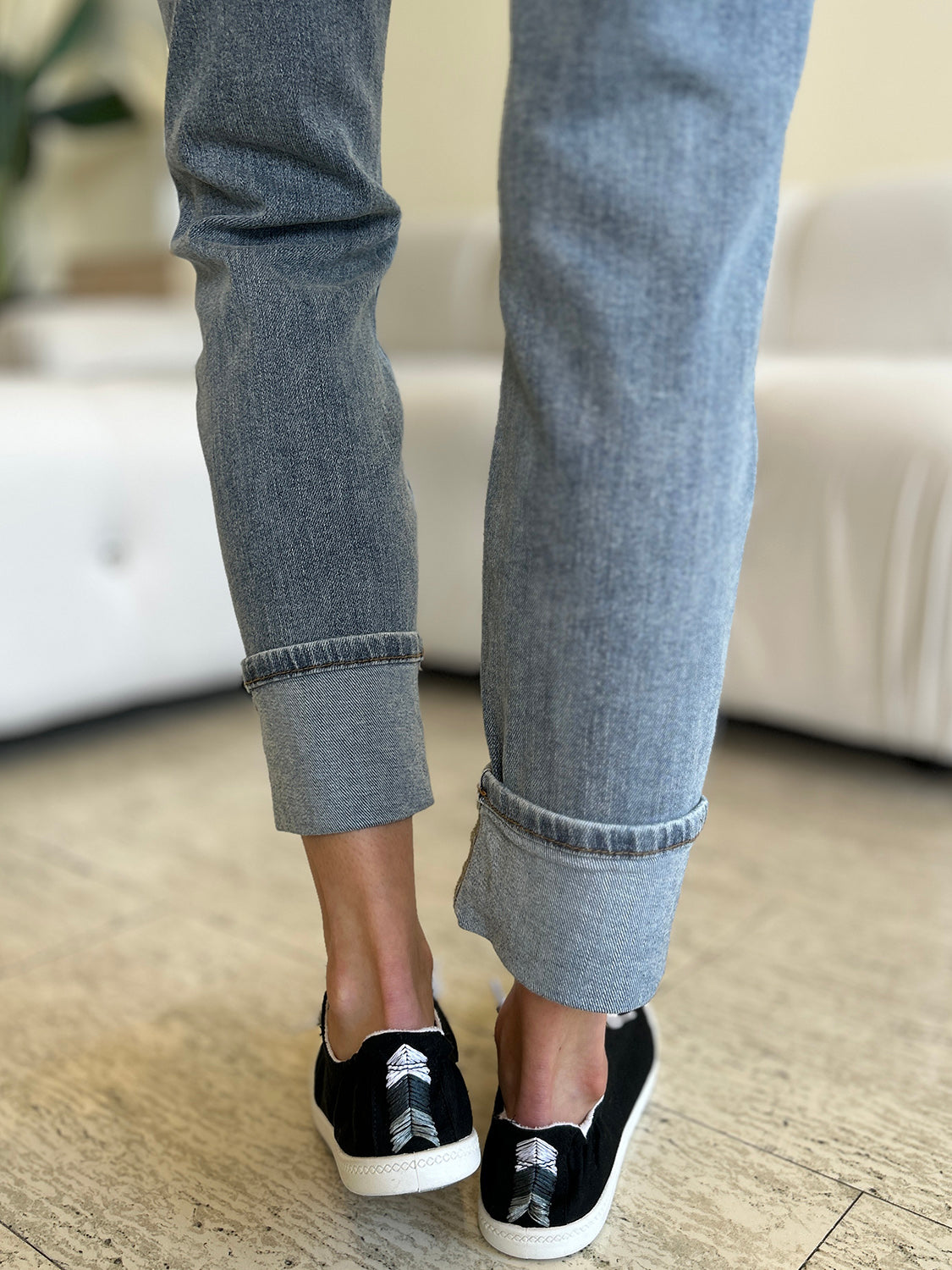 Judy Blue Full Size High Waist Cuff Hem Skinny Jeans Skinny Jeans JT's Designer Fashion
