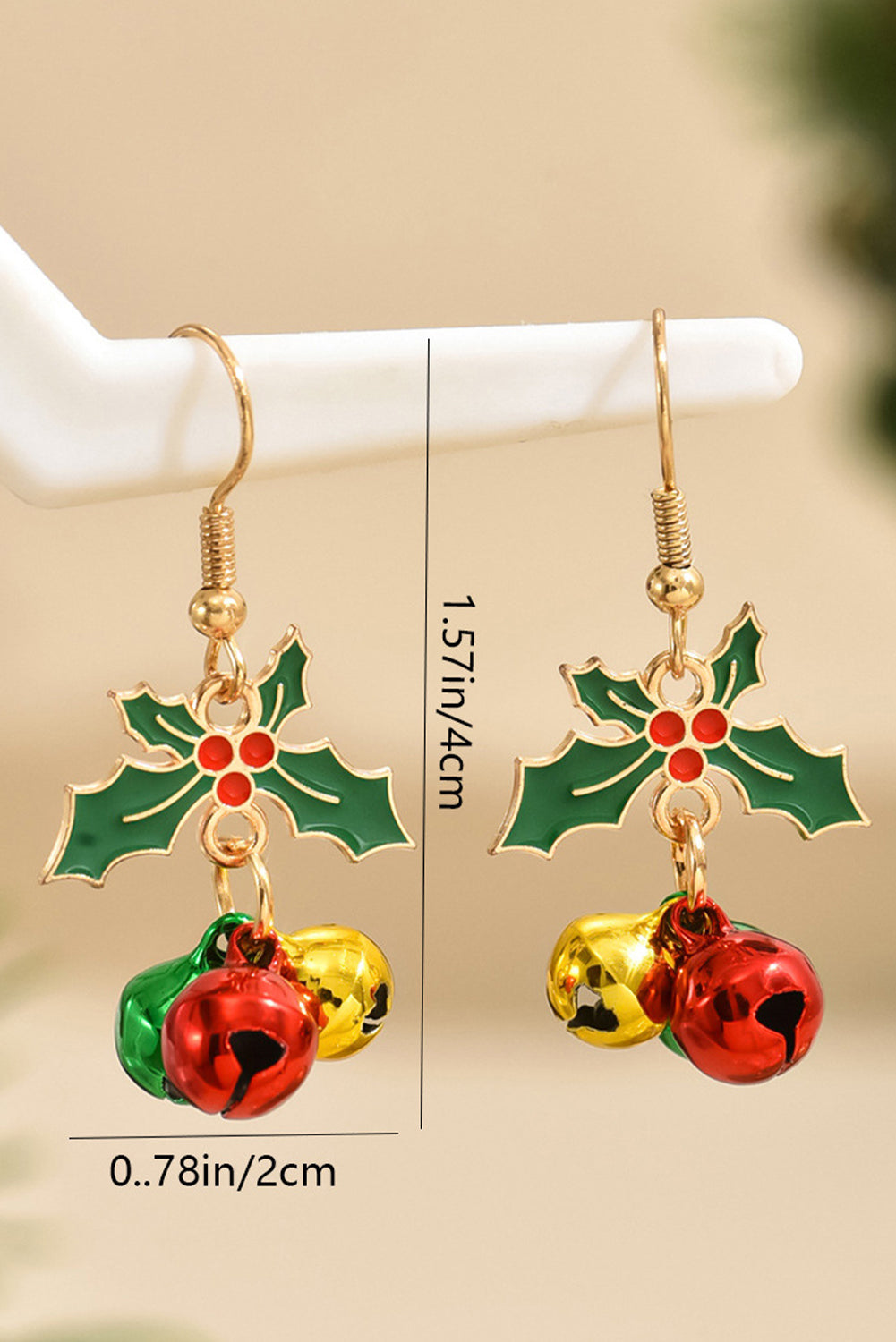 Gold Plated Christmas Jingle Bell Hook Earrings Jewelry JT's Designer Fashion