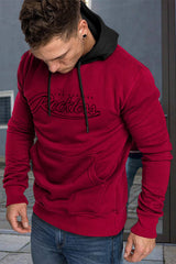 Fiery Red Los Angeles Reckless Print Color Block Men's Hoodie Men's Tops JT's Designer Fashion