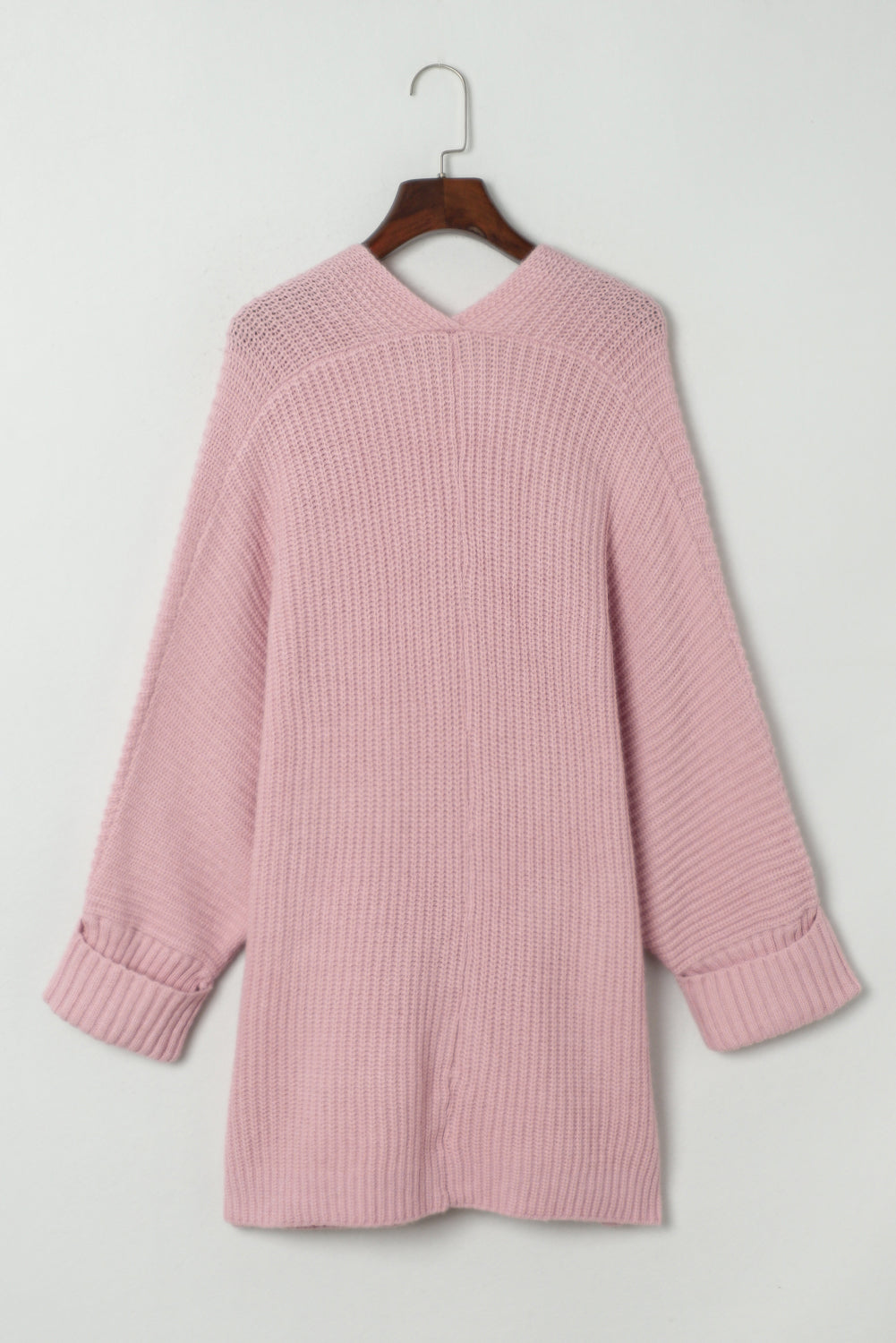 Pink Oversized Fold Over Sleeve Sweater Cardigan Sweaters & Cardigans JT's Designer Fashion