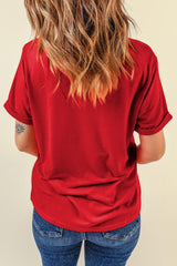 Red Sequin Stars and Stripes Balloon Puppy Graphic Crewneck Tee Graphic Tees JT's Designer Fashion