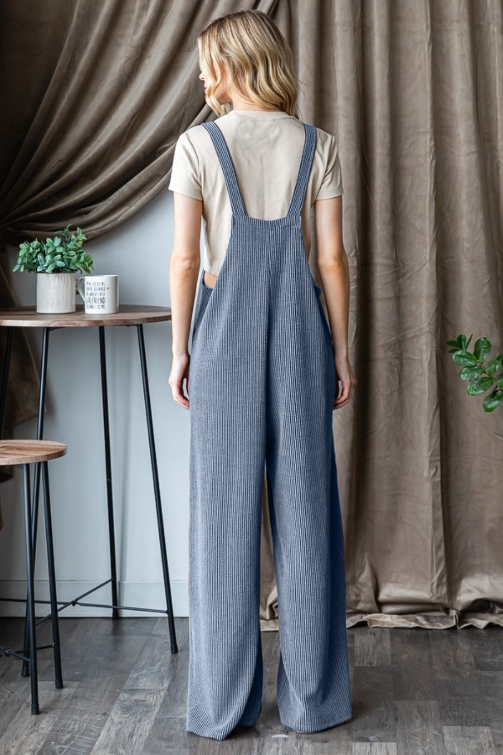 Heimish Full Size Ribbed Front Pocket Sleeveless Jumpsuit Jumpsuits & Rompers JT's Designer Fashion