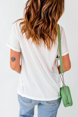 White St.Patrick Clover Crew Neck T Shirt Graphic Tees JT's Designer Fashion