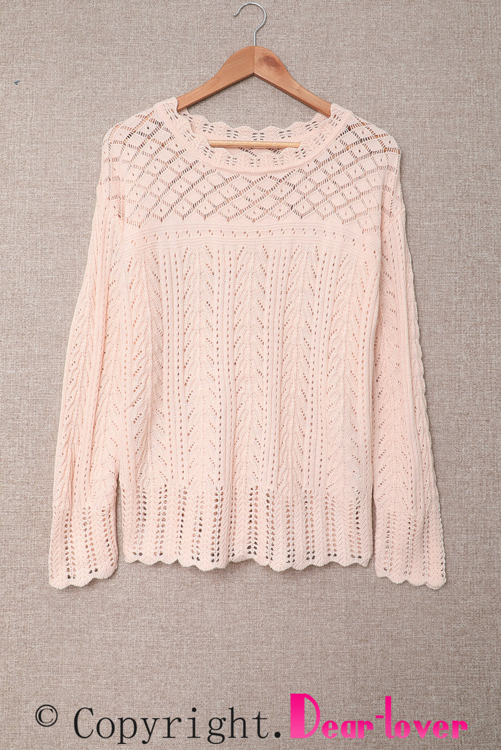 Pink Solid Drop Shoulder Knit Sweater Sweaters & Cardigans JT's Designer Fashion