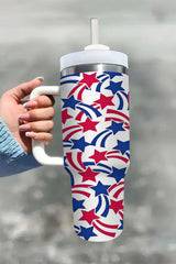 White American Stars Print Large Tumbler 40oz Tumblers JT's Designer Fashion