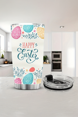 White HAPPY EASTER Insulated Stainless Steel Tumbler Cup Tumblers JT's Designer Fashion