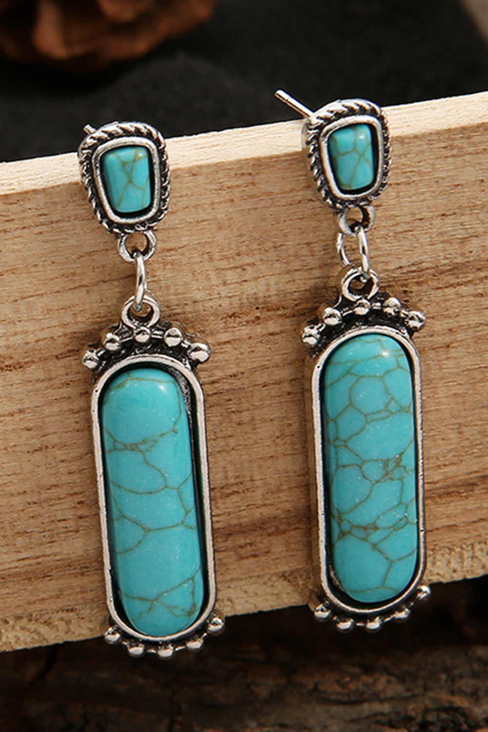 Vintage Turquoise Dangle Earrings Jewelry JT's Designer Fashion