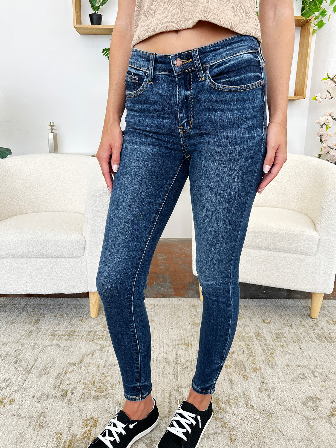 Judy Blue Full Size Classic Handsand Skinny Jeans Jeans JT's Designer Fashion