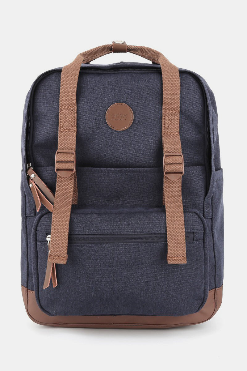 Himawari Waterproof Canvas Backpack Bag with Side Pockets Navy One Size Backpacks JT's Designer Fashion