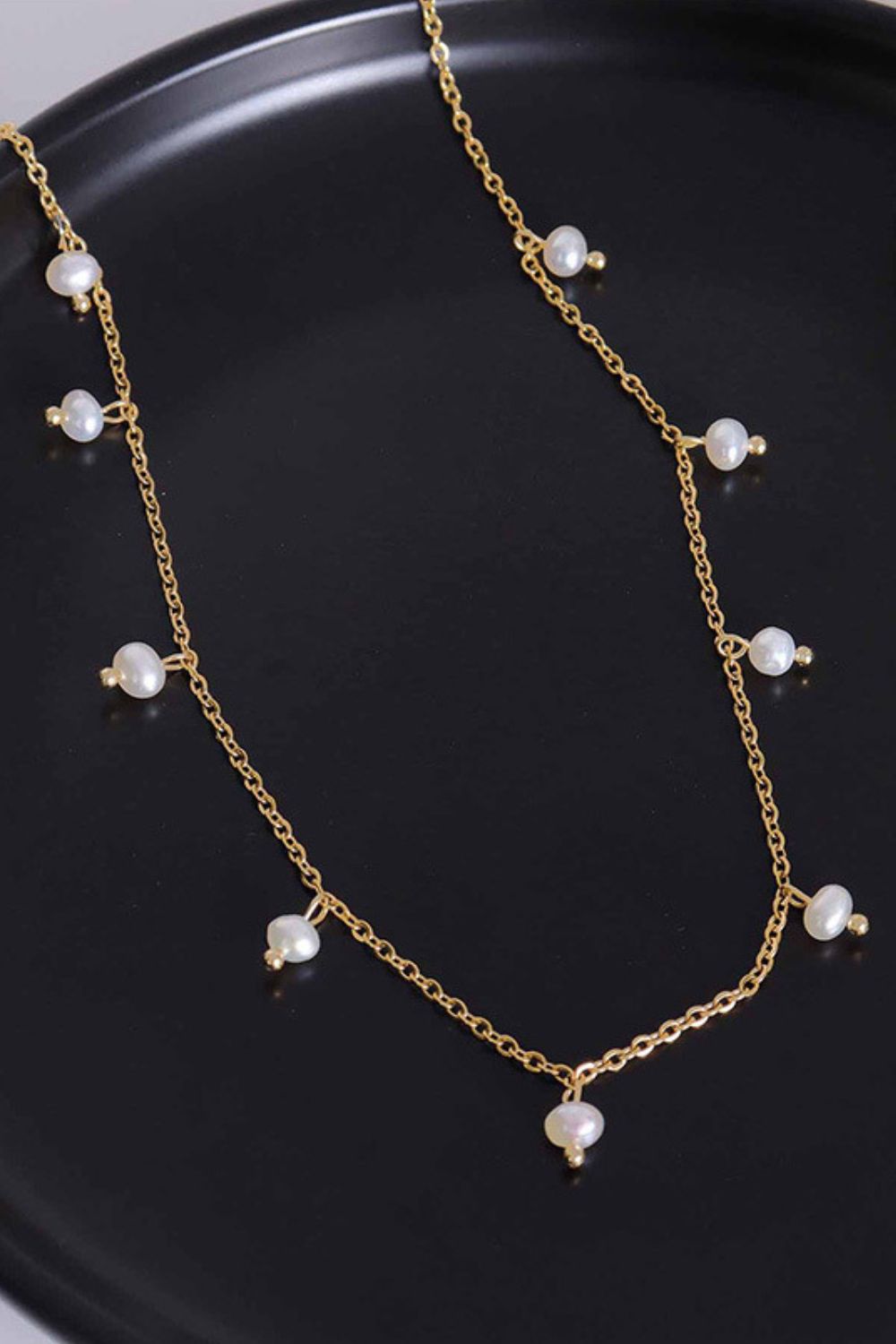 18K Gold-Plated Titanium Steel Pearl Necklace Necklaces JT's Designer Fashion