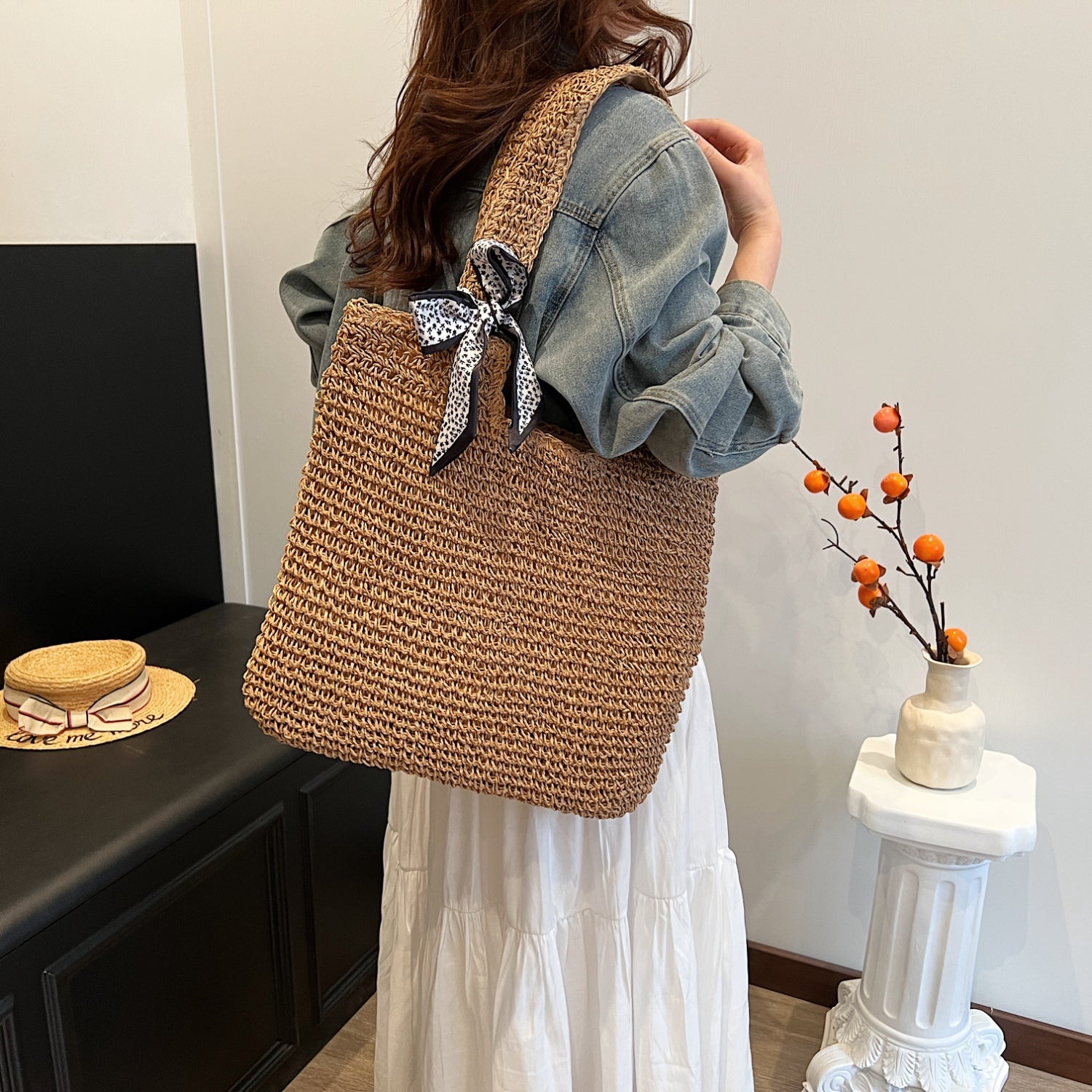 Straw Woven Tote Bag Bags JT's Designer Fashion