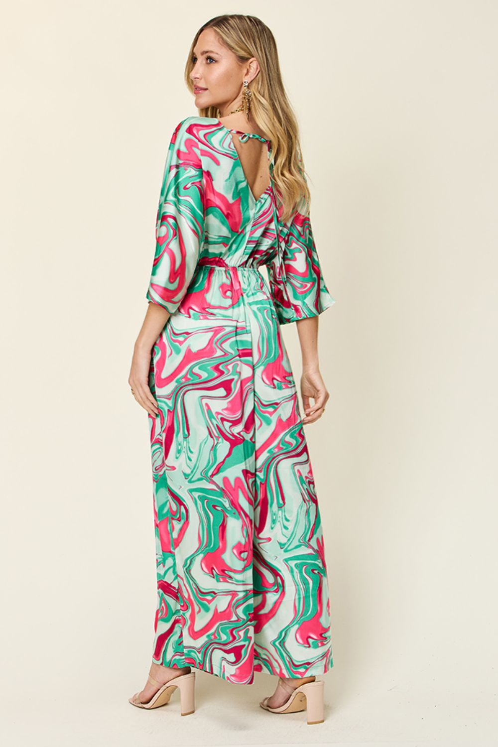 Double Take Full Size Half Sleeve Wide Leg Jumpsuit Jumpsuits & Rompers JT's Designer Fashion