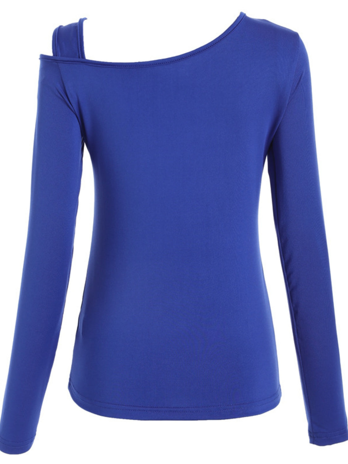 Cutout Asymmetrical Neck Long Sleeve T-Shirt Long Sleeve Tops JT's Designer Fashion