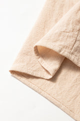 Jet Stream Linen Embroidery Split Neck Pom Pom Ruffle Sleeves Flowy Short Dress Mini Dresses JT's Designer Fashion