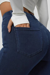 Sail Blue Skinny Fit Ankle High Waist Jeans Bottoms JT's Designer Fashion