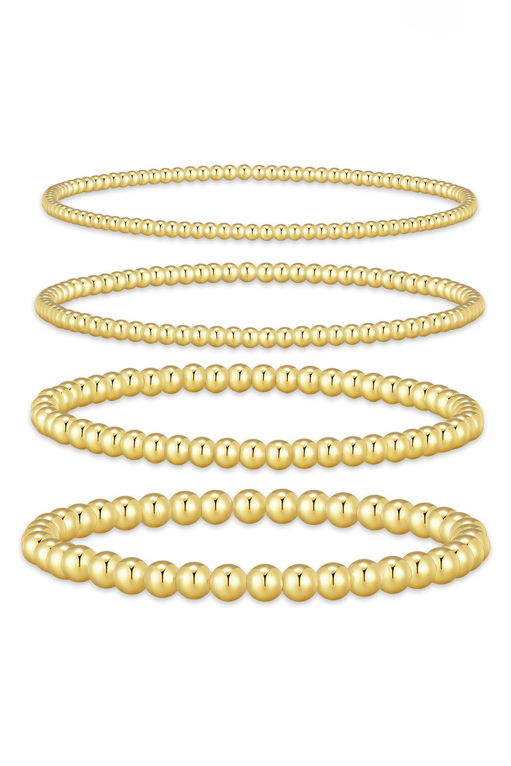 Gold 4pcs Beaded Bracelet Set Jewelry JT's Designer Fashion