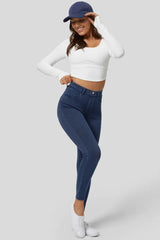 Sail Blue Skinny Fit Ankle High Waist Jeans Bottoms JT's Designer Fashion
