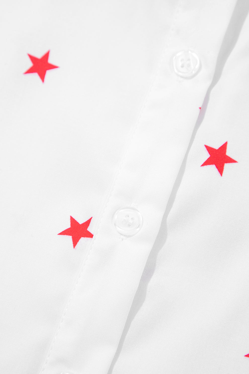 White Red Little Stars Printed Loose Half Sleeve Shirt Pre Order Tops JT's Designer Fashion