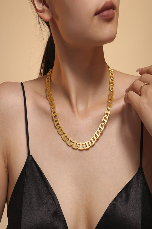 18K Gold-Plated Stainless Steel Chain Necklace Gold One Size Necklaces JT's Designer Fashion