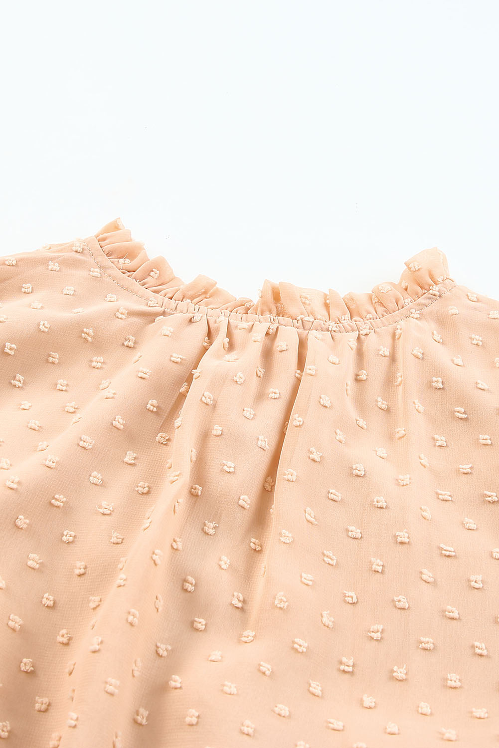 Pink Swiss Dot Bubble Sleeve Ruffle Mini Dress Mini Dresses JT's Designer Fashion