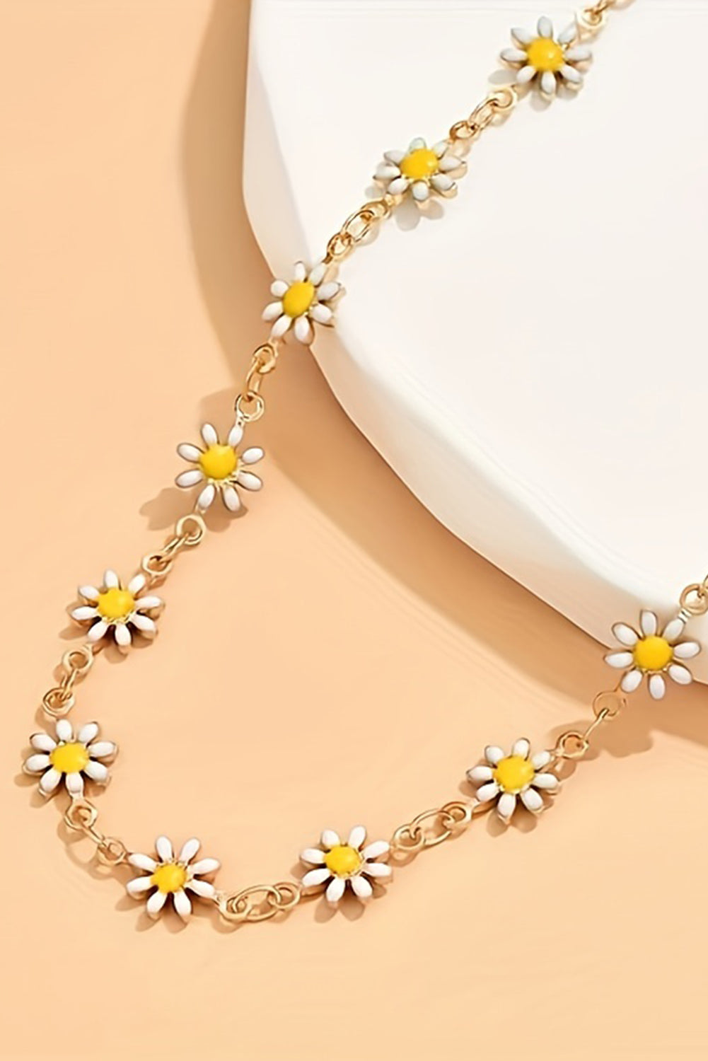 Gold Daisy Adjustable Chain Choker Necklace Jewelry JT's Designer Fashion