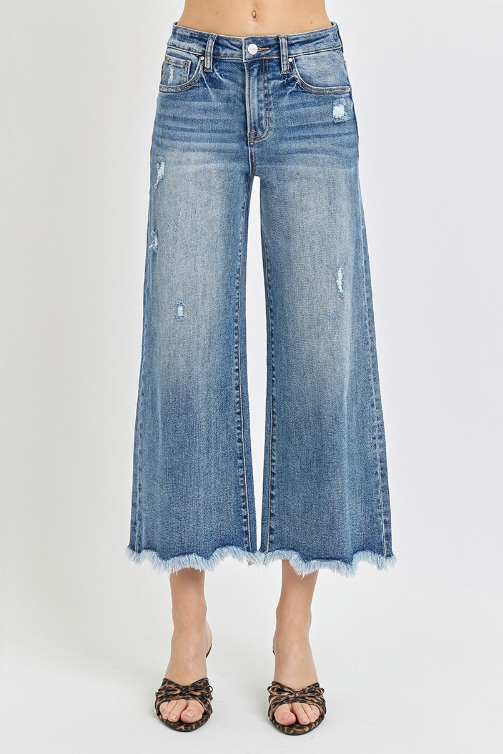 Risen High Rise Cropped Flare Jeans Jeans JT's Designer Fashion