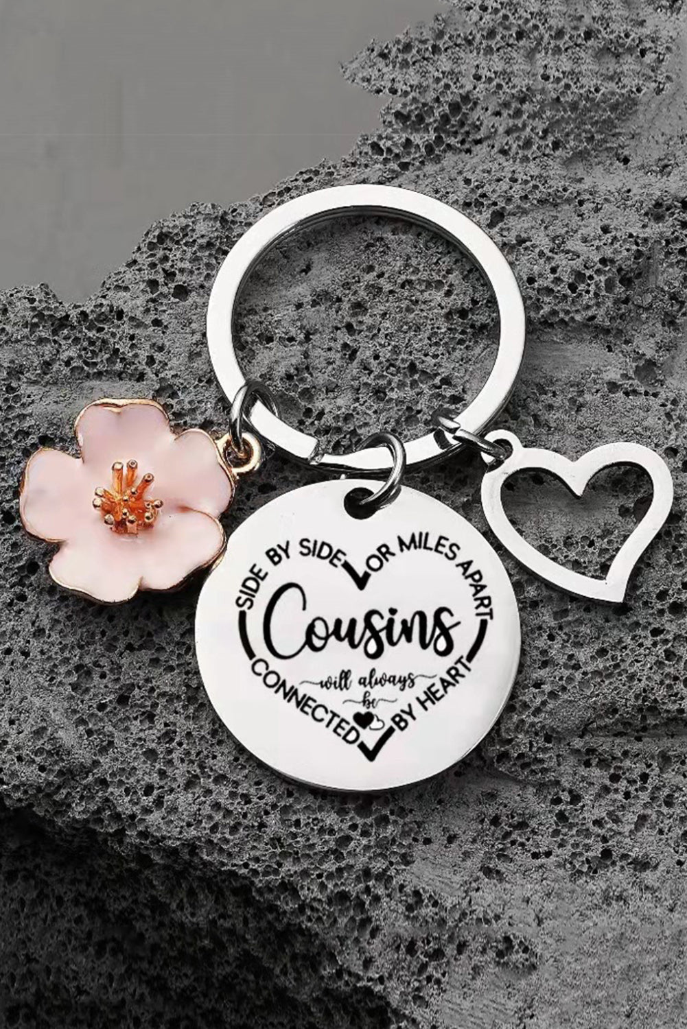 Silvery Cousins Stainless Steel Key Ring Other Accessories JT's Designer Fashion