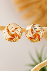 Gold Plated Textured Knot Stud Earrings Jewelry JT's Designer Fashion