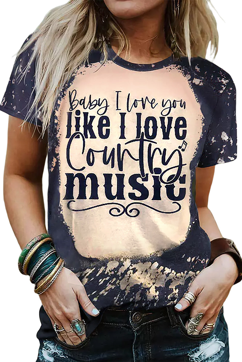 Black Baby I Love You Like I Love t Country music Graphic Tee Graphic Tees JT's Designer Fashion