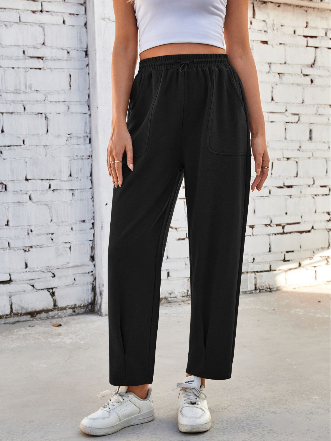 Lovelet Drawstring Pants with Pockets Pants & Culotte JT's Designer Fashion