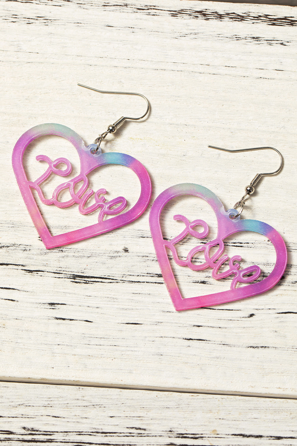 Pink Love Hollowed Heart Valentines Fashion Earrings Jewelry JT's Designer Fashion