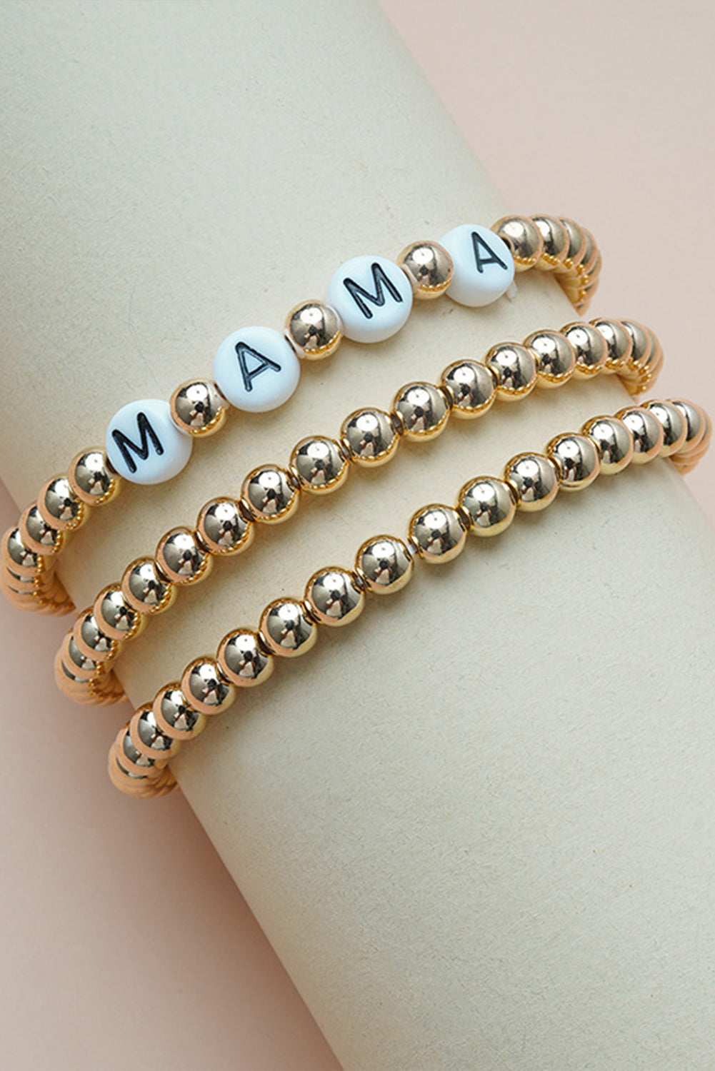 Gold MAMA Letters Beaded Bracelet Jewelry JT's Designer Fashion