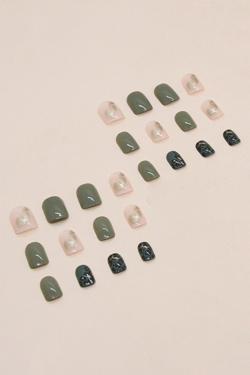 Blackish Green Fashion Foil Detail Nail Sticker Set Other Accessories JT's Designer Fashion