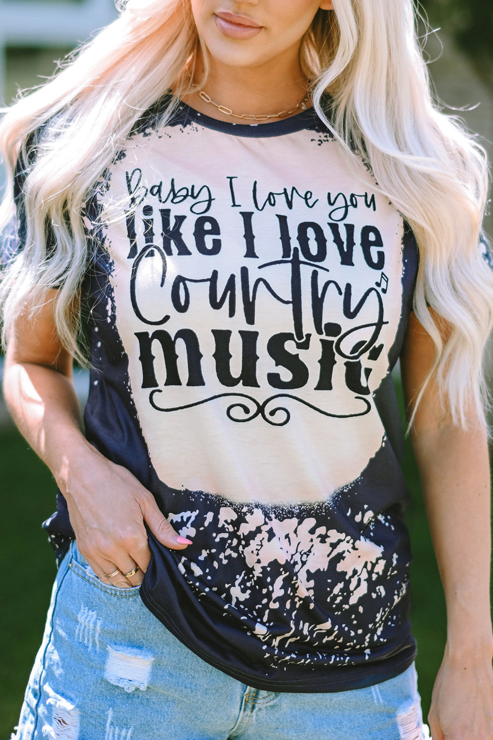 Black Baby I Love You Like I Love t Country music Graphic Tee Graphic Tees JT's Designer Fashion