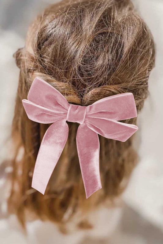 Pink Velvet Bowknot Frenchy Girl Fashion Hair Clip Headwear JT's Designer Fashion