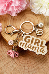 Pink Girl Mama Dog Claw Pearl Tassel Keychain Other Accessories JT's Designer Fashion