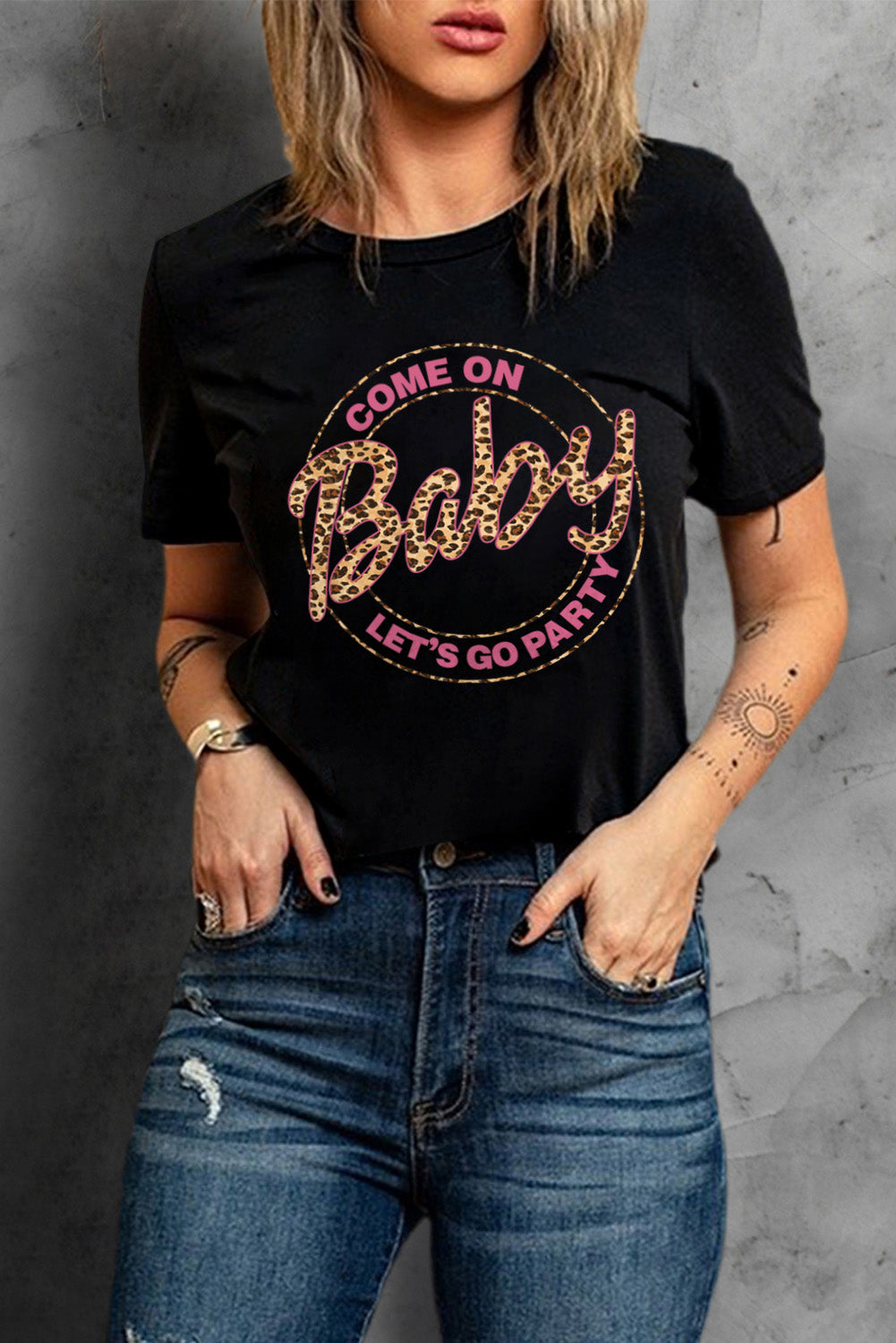 Black Come On Baby Lets Go Party Graphic T Shirt Graphic Tees JT's Designer Fashion