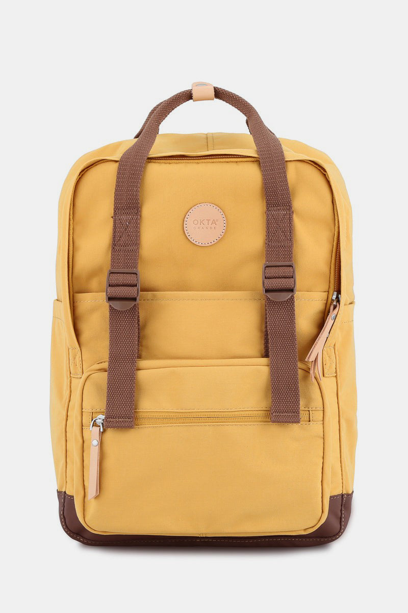 Himawari Waterproof Canvas Backpack Bag with Side Pockets Yellow One Size Backpacks JT's Designer Fashion