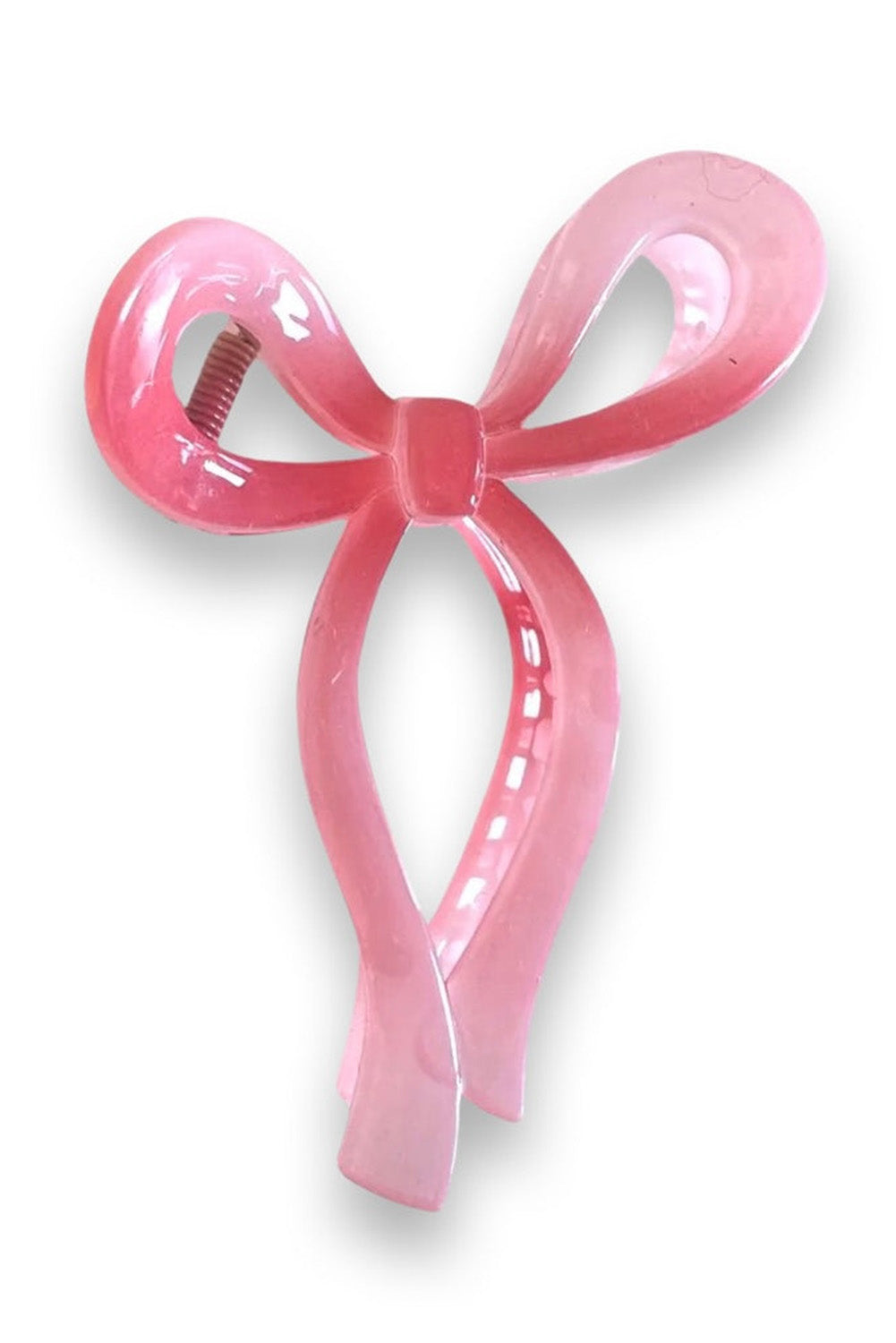 Pink Long Tail Bow Knot Shape Claw Clip Headwear JT's Designer Fashion